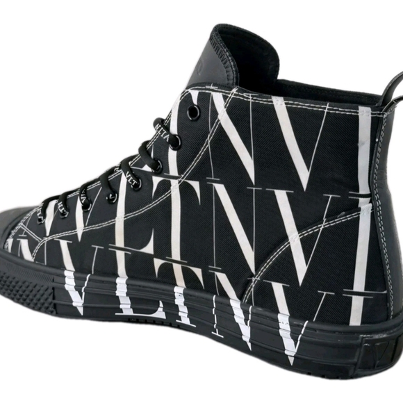 Valentino Garavani VLTN Monogram High Top Sneakers EU 45 US Men's Size 12 (EUC) - Picture 5 of 11